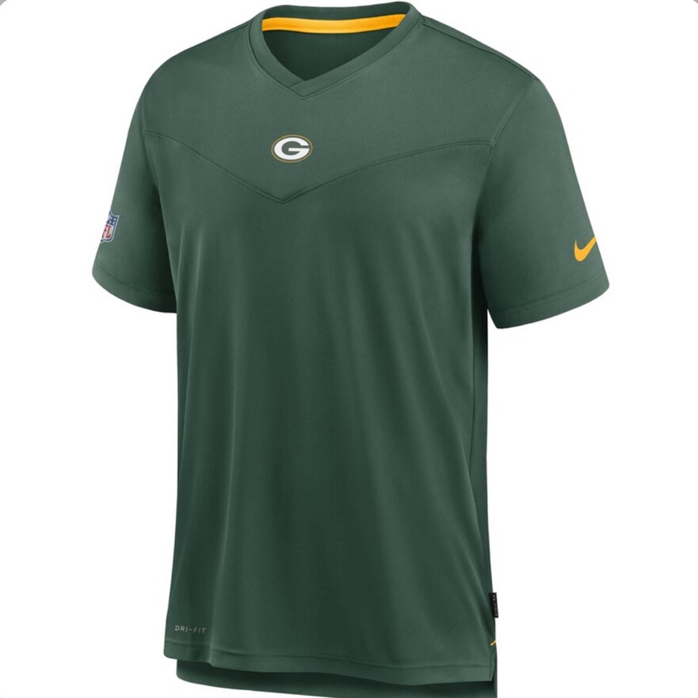 🆕 Green Bay Packers Nike Dri-FIT Coach V-Neck Short Sleeve Shirt